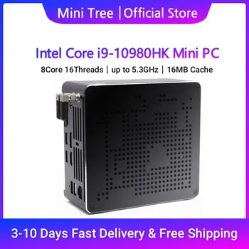 настольный Мини-ПК 10-го поколения Core i9 10980HK 10885H 2Lans Win10 2 * DDR4 NVME Type-C 4K DP HD Wifi для Домашнего Офиса Бизнес