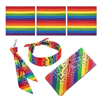 Оптовая продажа, 30 шт., Радужные банданы, шарф для ЛГБТ-прайда, гей-яркая повязка на голову из 100% хлопка, игровая бандана