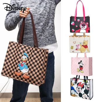 Оригинальные модные сумки Disney с изображением Дональда Дака 2022, женская Брендовая Мультяшная сумка-тоут Большой Емкости на плечо для женщин