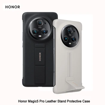 Оригинальный чехол Honor Magic5 Pro, кожаная подставка, защитный чехол для Magic5 Pro, задняя крышка, оболочка