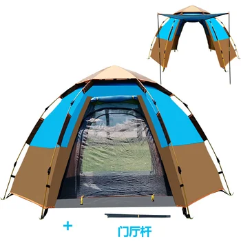 Палатка Для Мгновенного Набора Для Путешествий Для Большой Семьи, Портативная Уличная Водонепроницаемая Палатка, Ветрозащитная Всплывающая Палатка На 5-8 Человек, Полностью Автоматическая Палатка Для Кемпинга