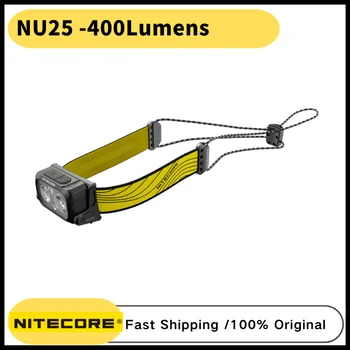 Перезаряжаемый налобный фонарь NITECORE NU25 400 люмен USB-C, встроенный аккумулятор емкостью 650 мАч для освещения активного отдыха