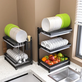 Подставка для посуды, Подставка для чаш и палочек для еды, подставка для кухонных ножей, Настольная тарелка, Многофункциональный стеллаж для хранения кухонных принадлежностей