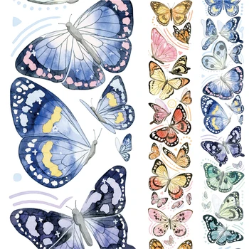ПЭТ специальное масло васи клейкая лента оригинальный ландшафтный дневник декоративные наклейки красочные бабочки