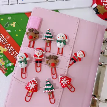 Рождественская изысканная скрепка-закладка, изысканная и милая креативная скрепка для бумаг, канцелярские принадлежности, зажим для счета в кассе