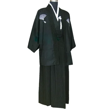 Традиционное японское Кимоно Юката Для мужчин, Модное японское Кимоно с Длинным рукавом, Азиатская одежда Самураев