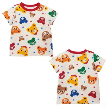 Футболка с короткими рукавами для мальчиков и девочек, Японский модный бренд, Топы с изображением головы Звездного медведя, Camisetas, Детская одежда, Poleras для мальчиков