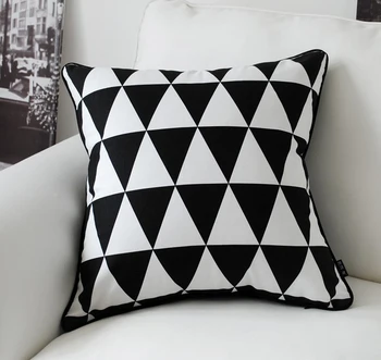 Черно-белая наволочка, Геометрические наволочки, Льняная наволочка, домашний декоративный чехол для диванной подушки