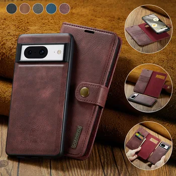 Чехол-бумажник с откидной крышкой для телефона Google Pixel 8 7 6 Pro 7a 6a 5a, зажим для кармана для карт, магнитный противоударный защитный кожаный чехол