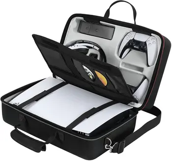 Чехол для переноски для PS5, Дорожная сумка Большой Емкости, Чехол для консоли Playstation 5 / PS5 Digital Edition, Жесткая сумка-Футляр для PS5