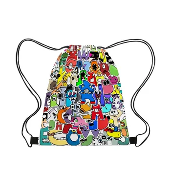 Школьный рюкзак с алфавитом, надписью, Легендой, Рюкзак на шнурке, Мультяшный карман для луча, ученики начальной и средней школы